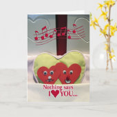 アニバシャルユーモア – ハートズインベッド カード (黄色い花)