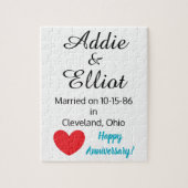 アニバーサリーおもしろいとハートのホワイト： ジグソーパズル (縦)