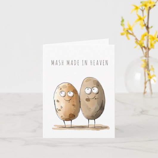 アニバーサリーおもしろいプンユーモアのマッシュ天国 カード (黄色い花)