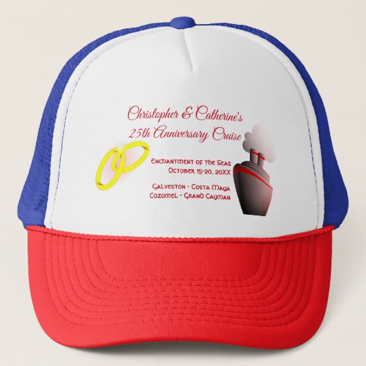 アニバーサリーお祝いカスタムクルーズ キャップ (正面)