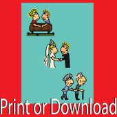 アニバーサリーかわいいカップル🎉一緒に老ける漫画 カード