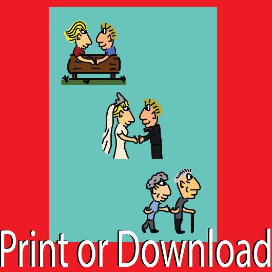 アニバーサリーかわいいカップル🎉一緒に老ける漫画 カード