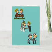 アニバーサリーかわいいカップル🎉一緒に老ける漫画 カード (正面)