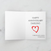 アニバーサリーかわいいカップル🎉一緒に老ける漫画 カード (内部)