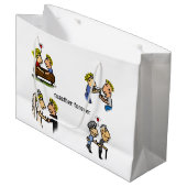 アニバーサリーかわいいカップル🎉一緒に老ける漫画 ラージペーパーバッグ (正面アングル)