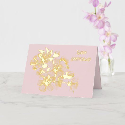 アニバーサリーさくらんぼがピンクに咲く 箔シーズンカード (蘭)