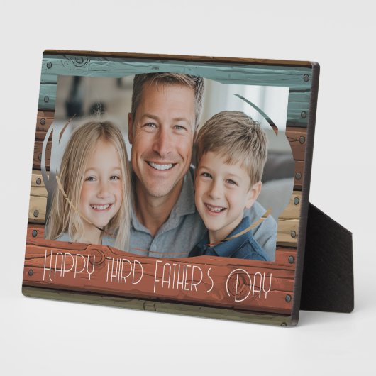 アニバーサリーの木カスタムの写真父の日 フォトプラーク (側面)