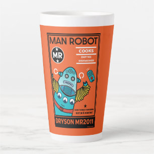 アニバーサリーまたは結婚のロボット カフェラテマグ