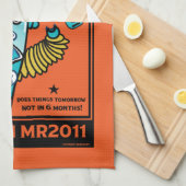 アニバーサリーまたは結婚のロボット キッチンタオル (四つ折り)