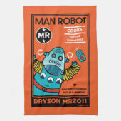 アニバーサリーまたは結婚のロボット キッチンタオル (縦)