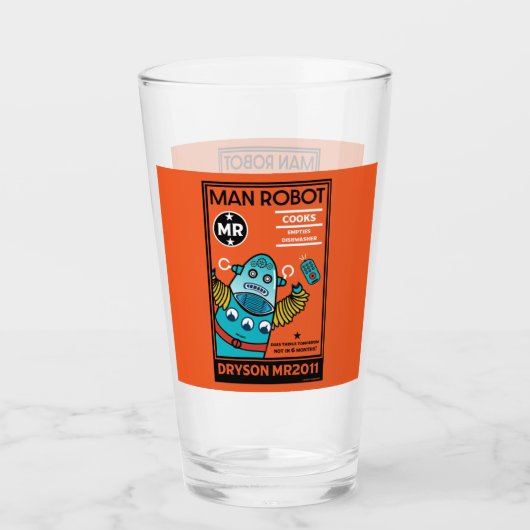 アニバーサリーまたは結婚のロボット タンブラーグラス (正面)