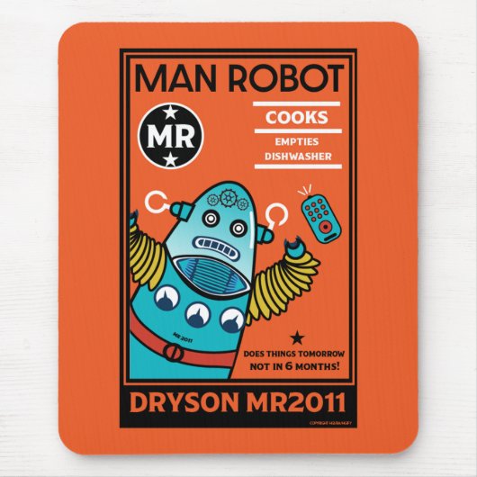 アニバーサリーまたは結婚のロボット マウスパッド (正面)