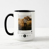 アニバーサリーアルバムカバーフォト&ネームモダンコーヒー マグカップ (左)