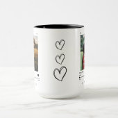 アニバーサリーアルバムカバーフォト&ネームモダンコーヒー マグカップ (中央)