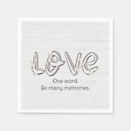 アニバーサリーアーモンドブロッサムラブ文字 スタンダードカクテルナプキン
