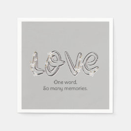 アニバーサリーアーモンドブロッサムラブ文字 スタンダードカクテルナプキン