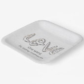 アニバーサリーアーモンドブロッサムラブ文字 ペーパープレート (傾斜あり)