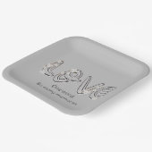 アニバーサリーアーモンドブロッサムラブ文字 ペーパープレート (傾斜あり)