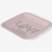 アニバーサリーアーモンドブロッサムラブ文字 ペーパープレート (傾斜あり)