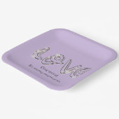 アニバーサリーアーモンドブロッサムラブ文字 ペーパープレート (傾斜あり)