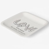 アニバーサリーアーモンドブロッサムラブ文字 ペーパープレート (傾斜あり)