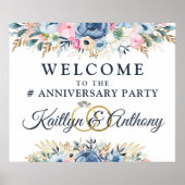 アニバーサリーエレガントウォーターカラーフローラへようこそ ポスター (正面)