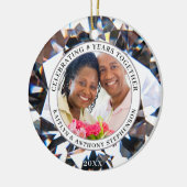 アニバーサリーエレガントズ任意の年2枚の写真ダイヤモンド セラミックオーナメント (左)