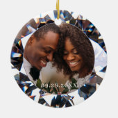 アニバーサリーエレガントズ任意の年2枚の写真ダイヤモンド セラミックオーナメント (裏面)