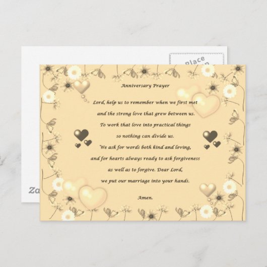 アニバーサリーカップル祈りの言葉はがき ポストカード (正面/裏面)