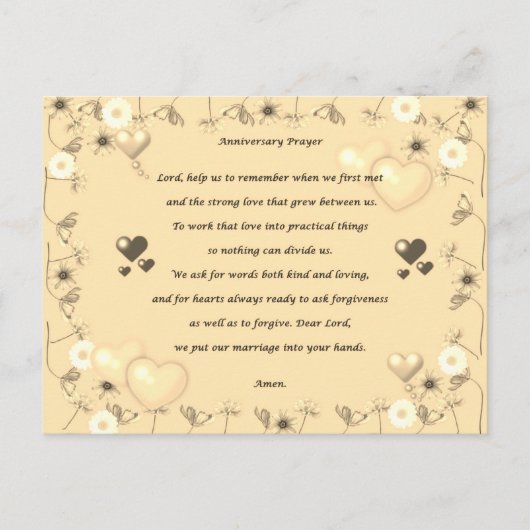アニバーサリーカップル祈りの言葉はがき ポストカード (正面)