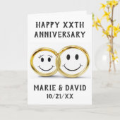 アニバーサリーカワイト金ゴールド結婚リングや輪 カード (黄色い花)