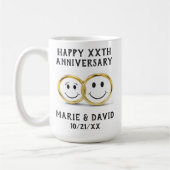 アニバーサリーカワイト金ゴールド結婚リングや輪 コーヒーマグカップ (左)