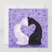 アニバーサリーカード美しいラブカップル猫 カード (正面)