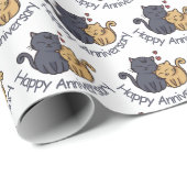 アニバーサリーキャッツハート ラッピングペーパー (ロールコーナー)