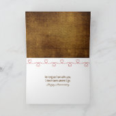 アニバーサリーキャットが牧場のチキンを抱き締める カード (内部)