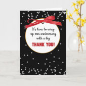 アニバーサリーギフトありがとうプレゼント,レッドリボン カード (黄色い花)