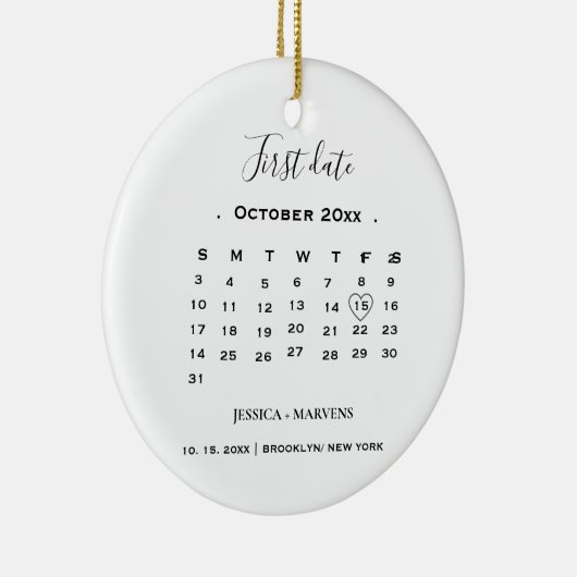 アニバーサリーギフトカレンダー最初の日付クリスマス セラミックオーナメント (右)