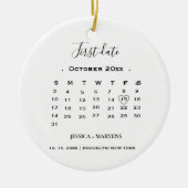 アニバーサリーギフトカレンダー最初の日付クリスマス セラミックオーナメント (正面)