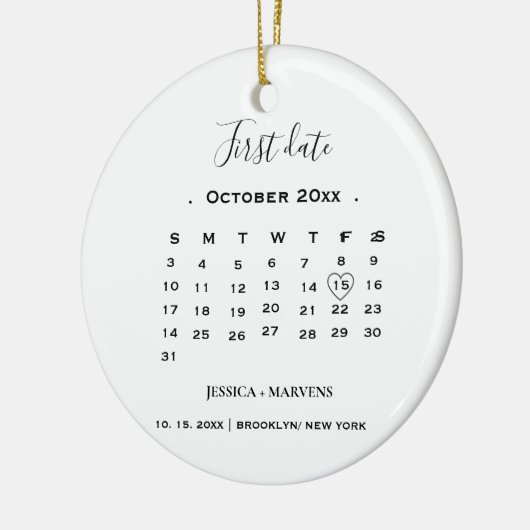 アニバーサリーギフトカレンダー最初の日付クリスマス セラミックオーナメント (左)