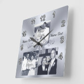 アニバーサリーギフト写真と文字または削除 スクエア壁時計 (傾斜)