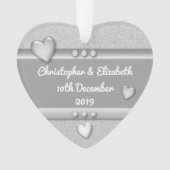 アニバーサリーギフト25年の名前と日付 オーナメント (正面)