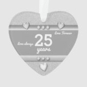 アニバーサリーギフト25年の名前と日付 オーナメント (裏面)