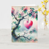 アニバーサリークラブツリーとハート カード (黄色い花)