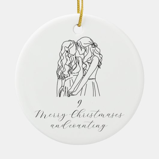 アニバーサリークリスマスオーナメント(同性愛者愛) セラミックオーナメント (正面)