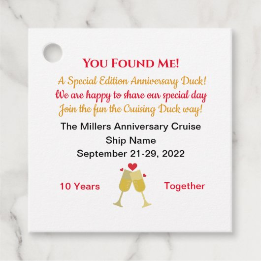 アニバーサリークルージングダックラベル フェイバータグ (正面)
