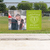 アニバーサリーグリーンペリドットハートパーソナライズされた写真 横断幕 (インサイチュ)