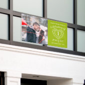 アニバーサリーグリーンペリドットハートパーソナライズされた写真 横断幕 (ビルの外側)