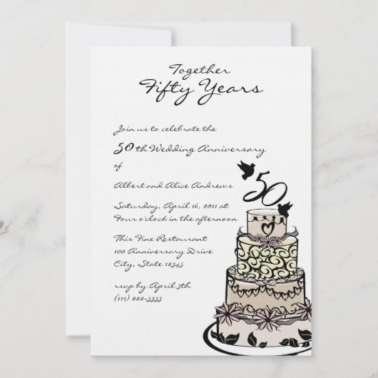 アニバーサリーケーキ 招待状 (正面)