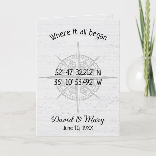 アニバーサリーコンパスGPS座標 カード (正面)