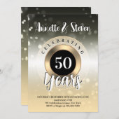 アニバーサリーゴールデントーンクラッシー招待状 招待状 (正面/裏面)